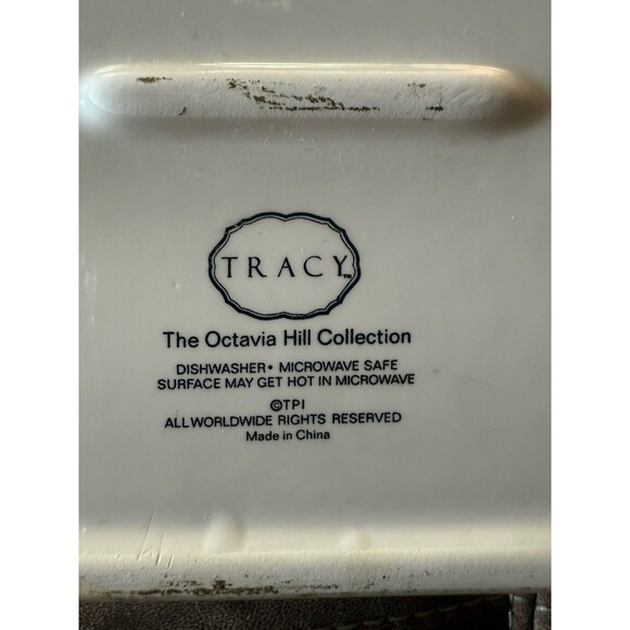 Tracy The Octavia Hill Collection Rectangle Snack Tray Red Green Peaches Berry - Picture 4 of 5